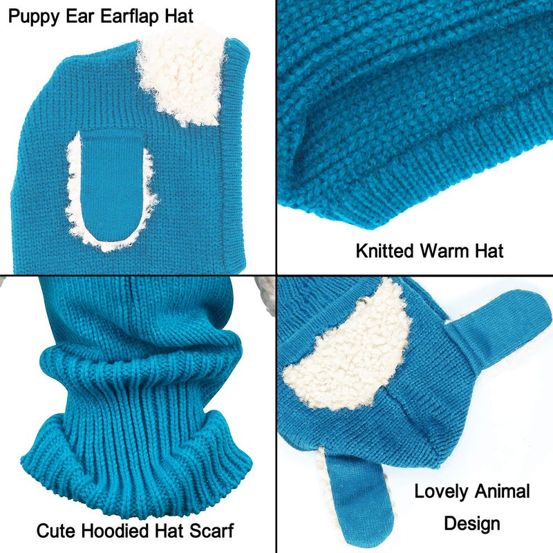Bienvenu Baby Girls Boys Winter Hat Scarf Earflap Hood Scarves Skull Caps Blue One Size - Image 4